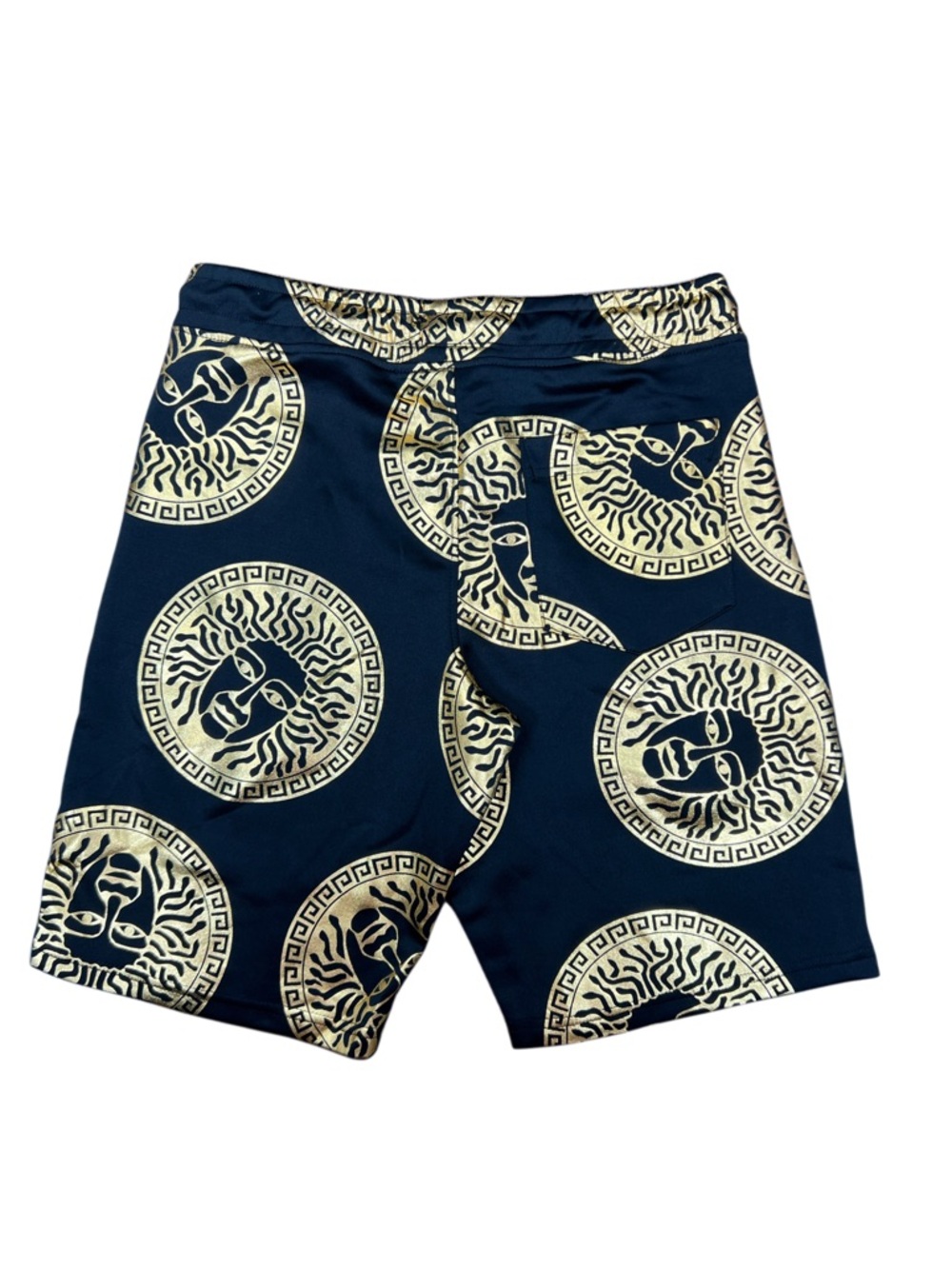 NWT Drill Clothing Company Medusa Print Black Gold Drawstring Shorts Small - Picture 2 of 7